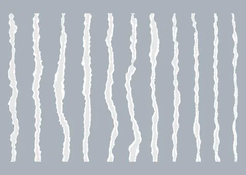 White Torn Paper Pieces Set for Design Stock Illustration