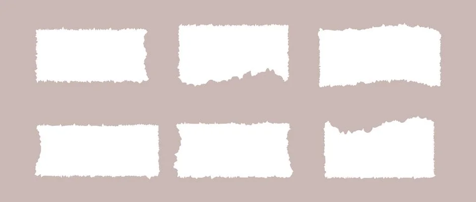 White torn paper rectangles. Stock Illustration