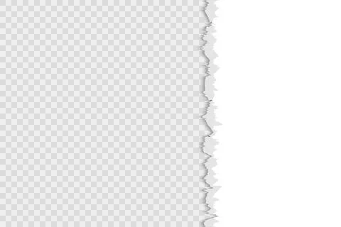 White torn paper right on horizontal page. Scrapbook ripped edges paper Stock Illustration