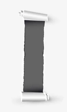 White torn paper scroll with space for text Stock Illustration