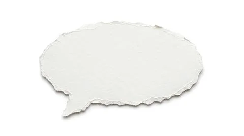 White torn paper speech bubble isolated on white background for design Stock Photos