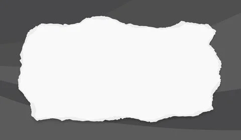 White torn paper strip with soft shadow for text or ad. is on dark curved grey Illustrazione stock