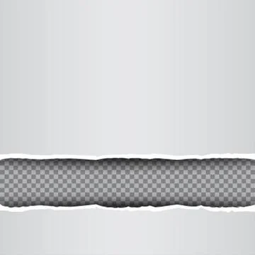 White torn paper transparent background Stock Illustration
