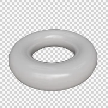 White torus in perspective isolated on transparent background PNG Stock Illustration