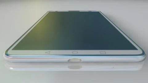 White touchscreen android cellphone smartphone isolated on white background 스톡 일러스트