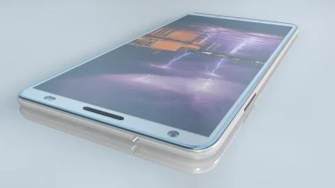 White touchscreen android cellphone smartphone isolated on white background 스톡 일러스트