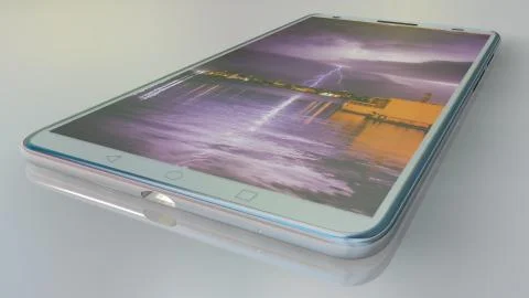 White touchscreen android cellphone smartphone isolated on white background 스톡 일러스트