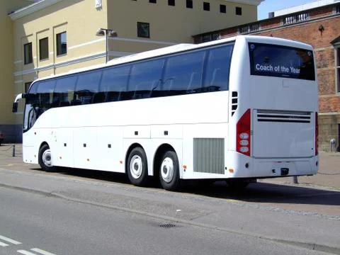White tour bus Foto stock
