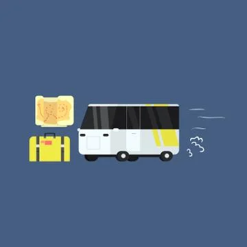 White Touristic Bus Stock Illustration