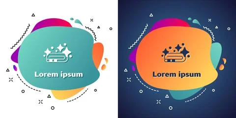 White Towel stack icon isolated on white and blue background. Abstract bann.. Stock Illustration