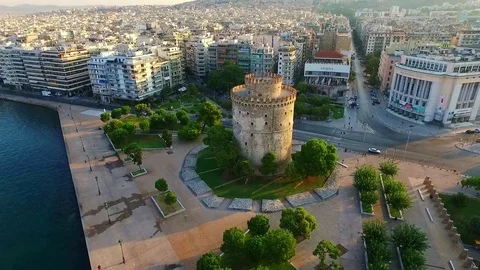 White tower in Thessaloniki 库存影片 80772033