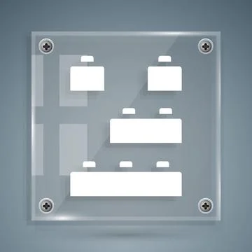 White Toy building block bricks for children icon isolated on grey background Ilustración de archivo