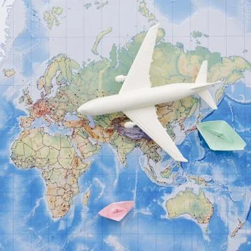 White toy plane map Фото