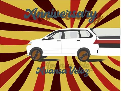 White toyota avanza Illustrazione stock