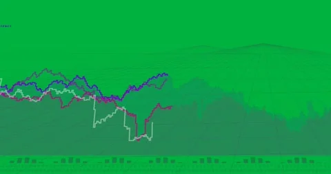 White tracer starting left moving right, animating layered chart, showing trends Stock Footage 327337937