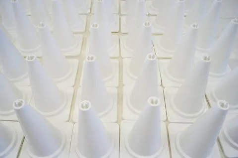 White traffic cones Stock Photos