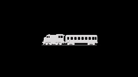White train materializing and dematerializing on black background Stock Footage 318160018