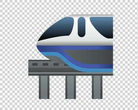 White train Monorails on single track icon Illustrazione stock