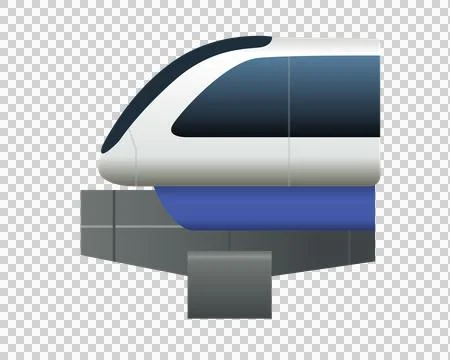 White train Monorails on single track icon Stock Illustration