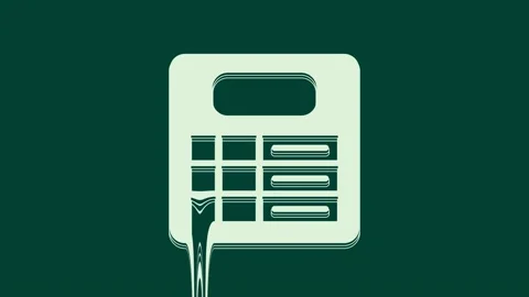 White Train station board icon isolated on green background. Mechanical Vidéo 236030887