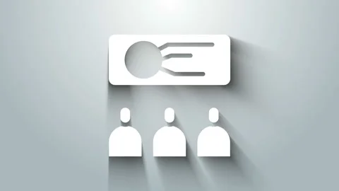White Training, presentation icon isolated on grey background. 4K Video motion Stock Footage 145916584