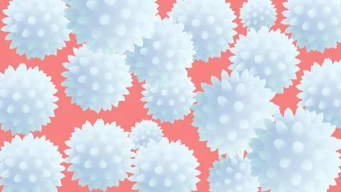 White translucent cells of the virus on red background symbolizing the blood Stock Illustration