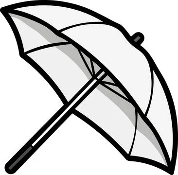 White translucent photo studio umbrella light diffuser Иллюстрация