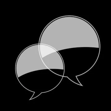 White transparent chat bubbles on black background Stock Illustration