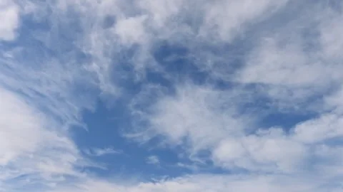 White transparent clouds in a blue sky. timelapse 21 nov.  2023  x20 Stock Footage 256114212