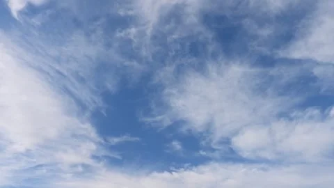 White transparent clouds in a blue sky. timelapse 21 nov.  2023  x50 Stock Footage 256116347