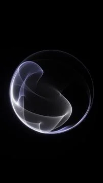 White transparent light orb on black background for quantum energy, futuris.. Stock Illustration