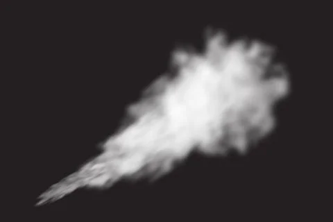 White transparent smoke cloud. Steam explosion special effect. Realistic vector Stock Illustration