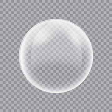 White transparent soap bubbles isolated on transparent background in minima.. 스톡 일러스트