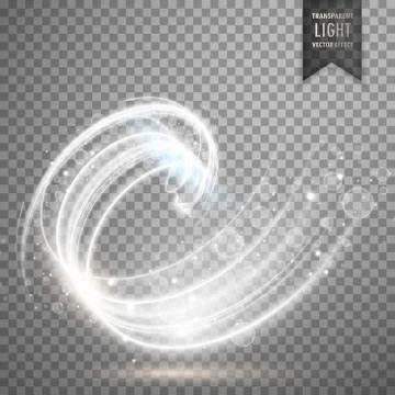 White transparent swirl light effect background Stock Illustration