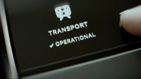 White transport icon appears above a clear operational check mark 動画素材 343364675