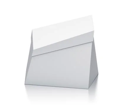 White trapezoid box. Stock Illustration