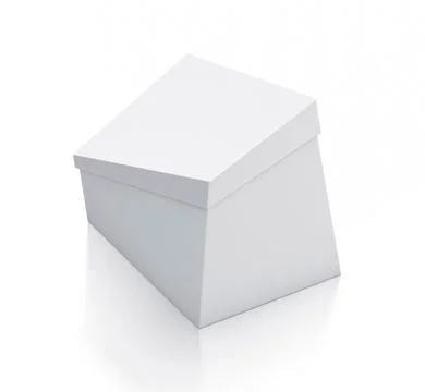 White trapezoid box. Stock Illustration
