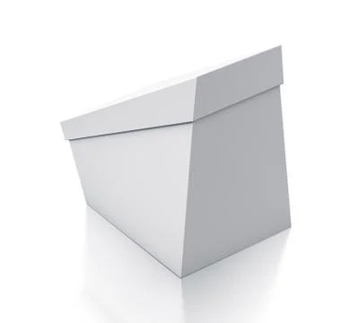 White trapezoid box. Illustrazione stock