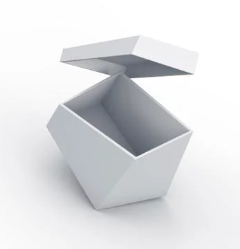 White trapezoid box. Stock Illustration