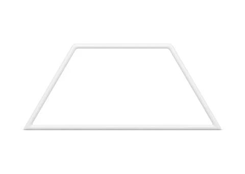 White trapezoid geometric corner frame decorative design 3d element realist.. 库存插图
