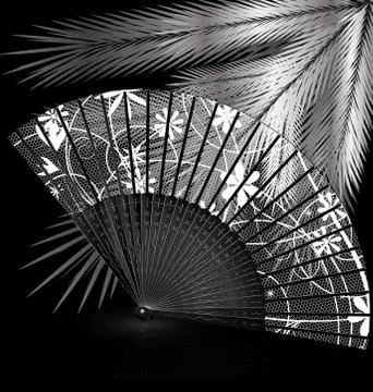 White tree and fan Stock Illustration