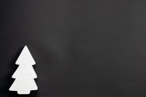 White tree figure on black background, concept of loneliness and depression Stock Photos
