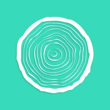 White tree rings with shadow Stock Illustration