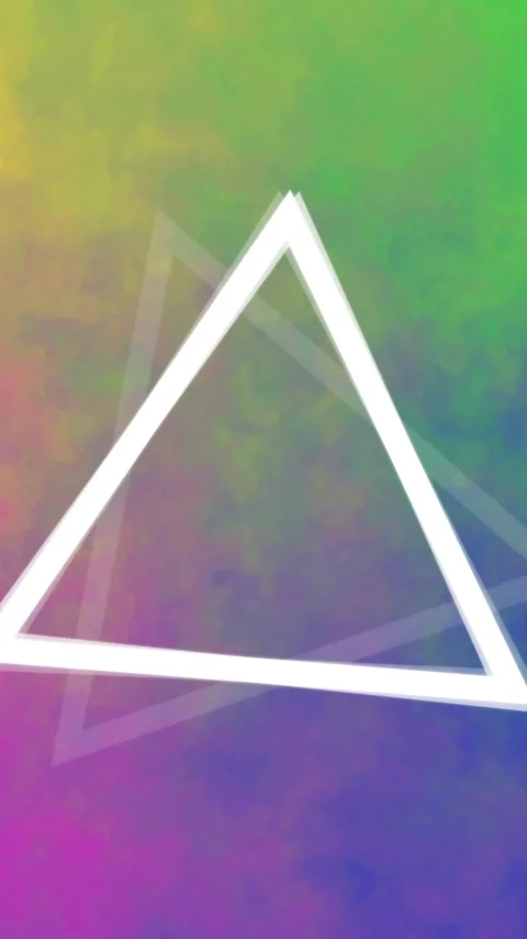White triangle animation over vibrant multicolored gradient background Stock Footage 320093764
