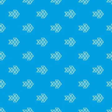 White triangle arrow pattern vector seamless blue Illustrazione stock