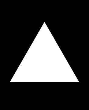 White triangle on a black background black and white color Stock Illustration