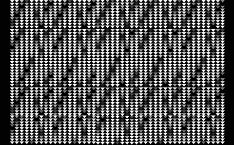 White triangle down small group pattern faded all in the line on black screen Video stock 139807136