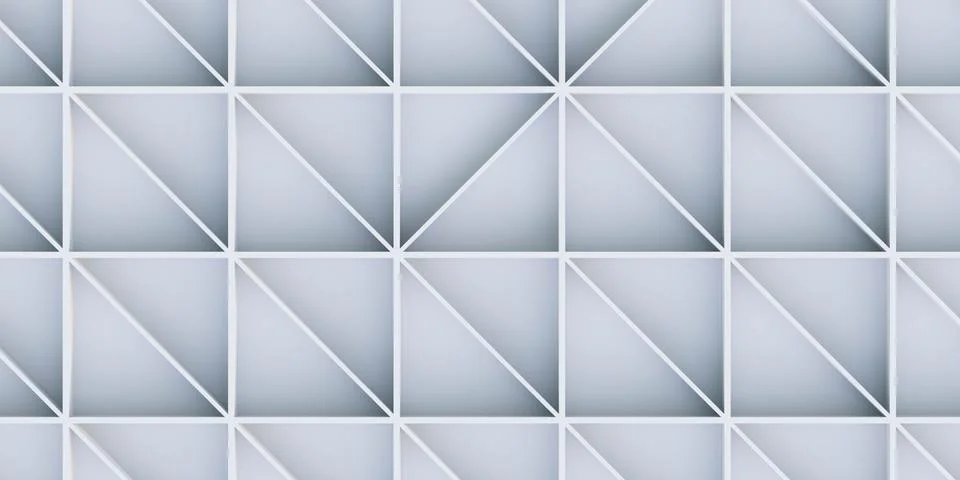 White triangle geometric shapes pattern 3d render illustration Stock Illustration