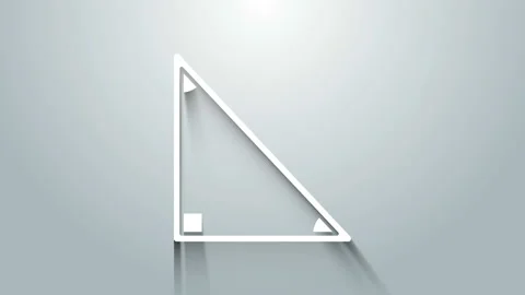 White Triangle math icon isolated on grey background. 4K Video motion graphic Stock Footage 145862495