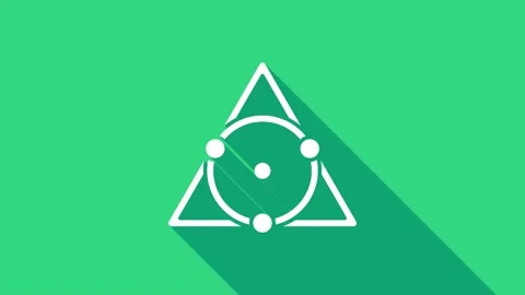 White Triangle math icon isolated on green background. 4K Video motion graphic Stock Footage 147151107